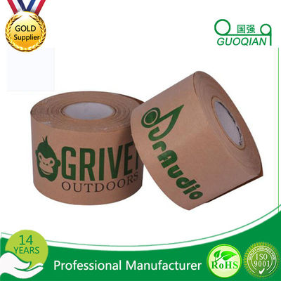 100% costumes recicláveis da fita do papel de embalagem de 24mm 36mm 48mm Imprimiram a fita de Kraft fornecedor